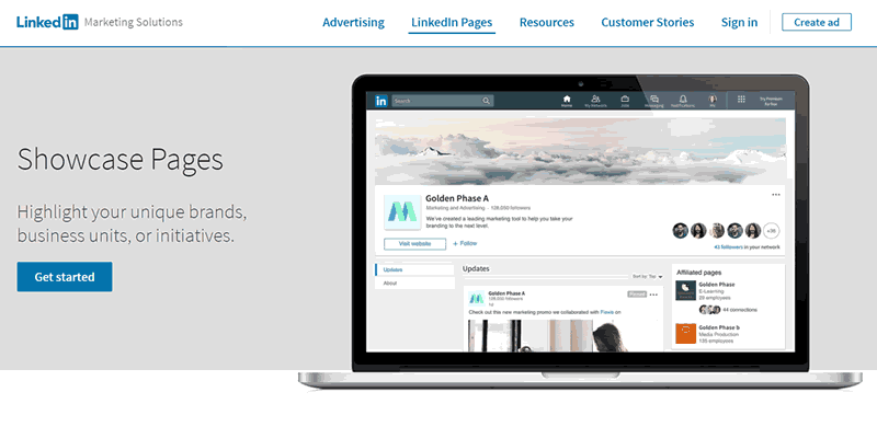 LinkedIn Create Showcase Pages