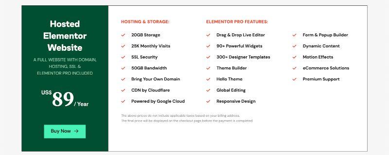 Elementor Cloud Price